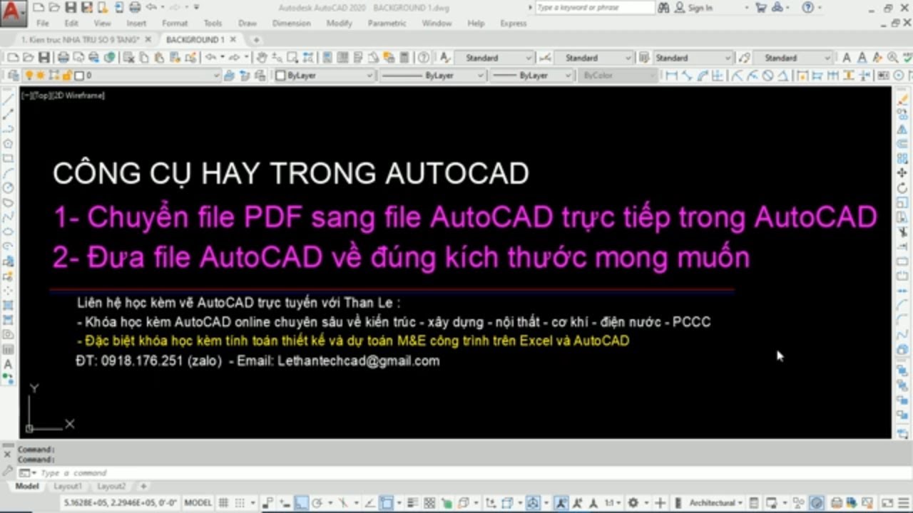 Dùng AutoCAD chuyển file PDF sang file AutoCAD | Scale file CAD về đúng kích thước thật