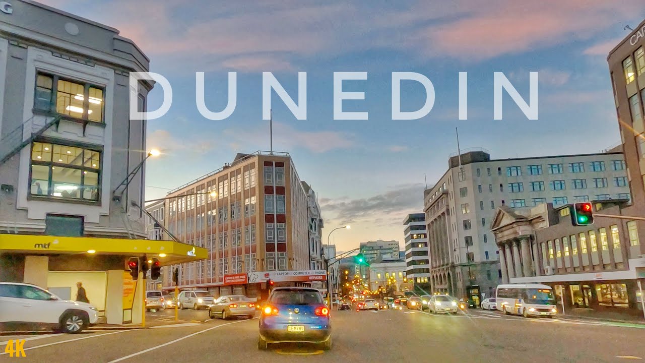 Dunedin City Evening Drive | Saint Kilda To Dunedin City Centre | New Zealand Driving Tour 4K 2023