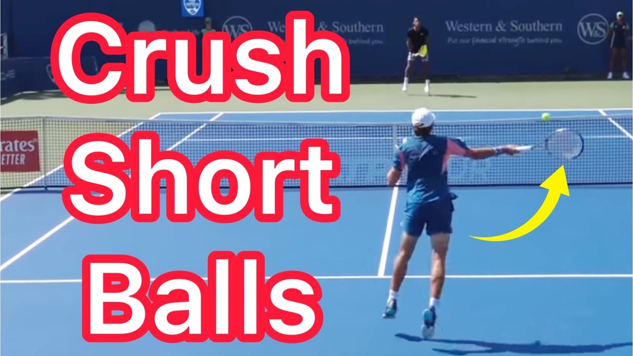 Как атаковать слабые короткие мячи (техника тенниса и работа ног с объяснением)