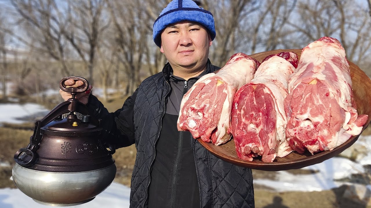 Lamb Neck And Buckwheat In An Afghan Cauldron | Very Yummy Baked Lamb In The First Day Of Spring