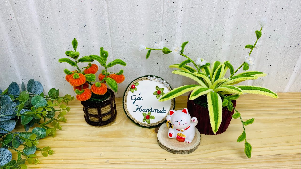 How to make Lan Chi Grass (Mother and Son) plant | Cách làm cây cỏ Lan Chi (Mẫu tử) kẽm nhung