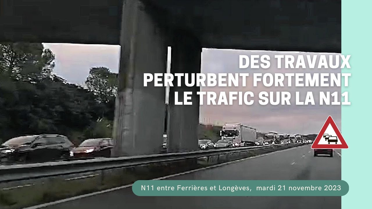 Mardi 21 novembre embouteillages matinaux  à l'entrée de La Rochelle