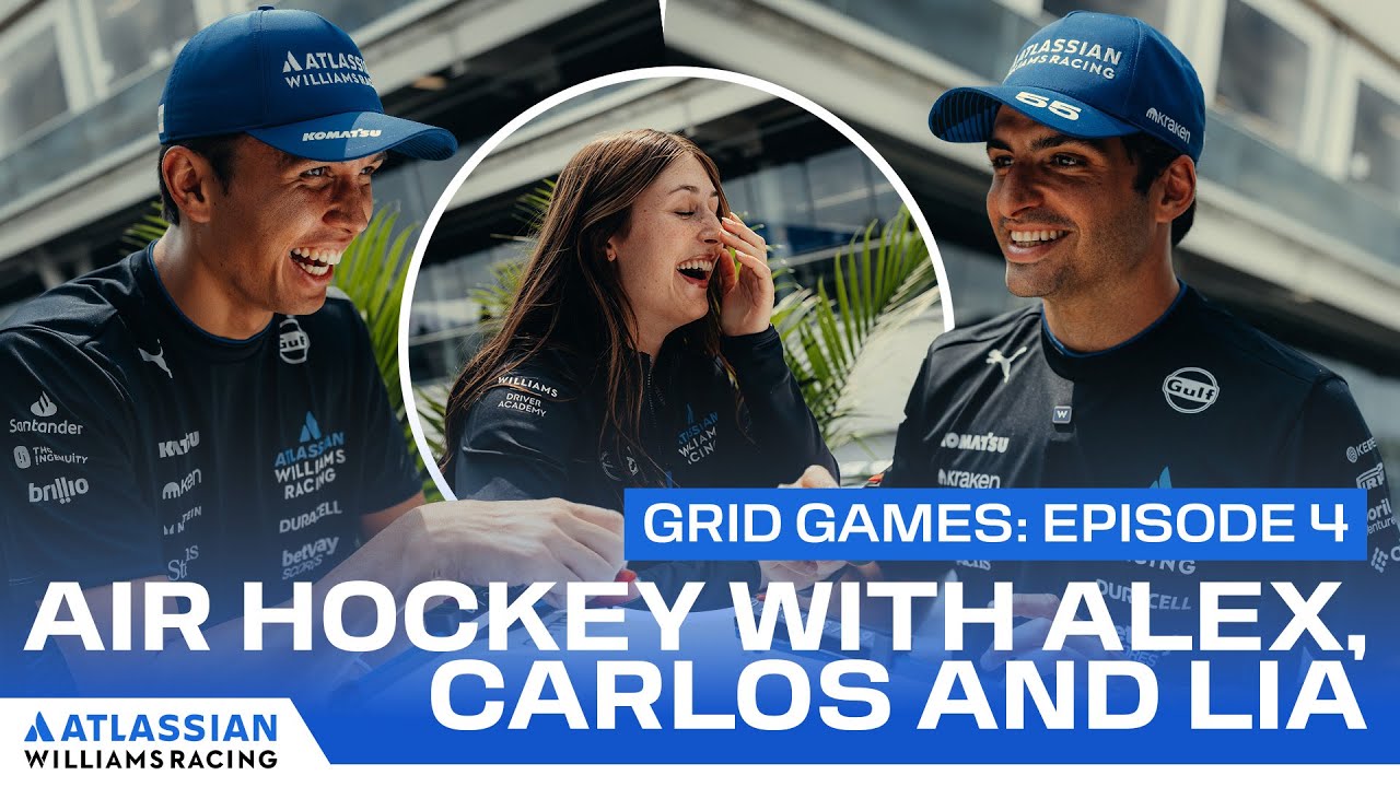 Alex Albon, Carlos Sainz, & Lia Block Play AIR HOCKEY!