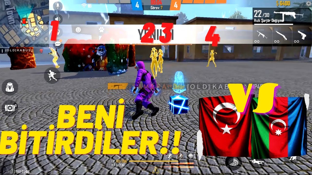 SERT KAYAYA &Ccedil;ARPTIK !!! AZERBAYCANIN EN İYİ KIZLARI İLE 1 VS 4 #FREEFIRE #FREEFIRETROLL ᴛʀ🧡ᴀᴢ ᴛʀ🧡ᴀᴢ