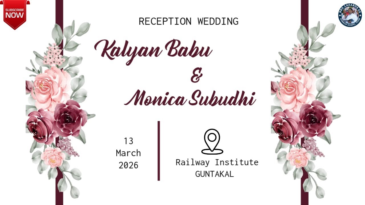 Marriage Reception of kalyan babu with Monica subudhi || 13-03-26ll Beersheba  ll Guntakal ll