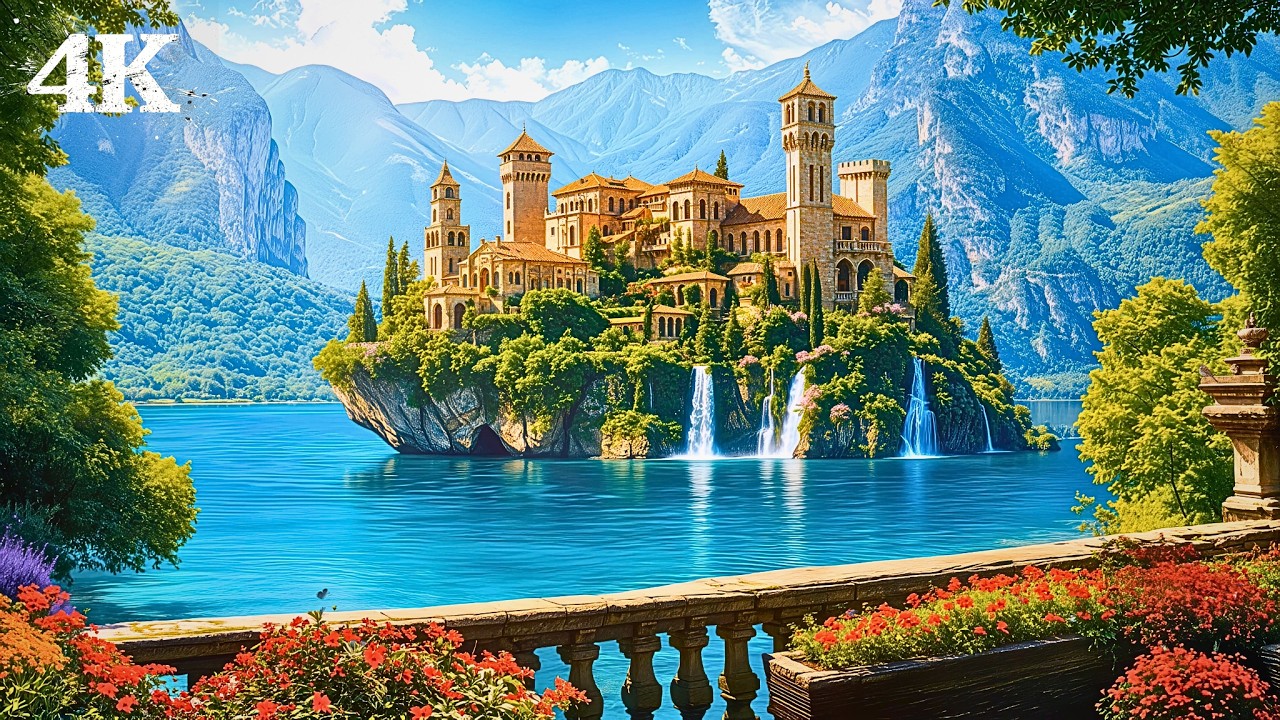 Mystical Island Palace by the Falls | Escape into a Dreamworld with Calming Birds & Soothing Waters