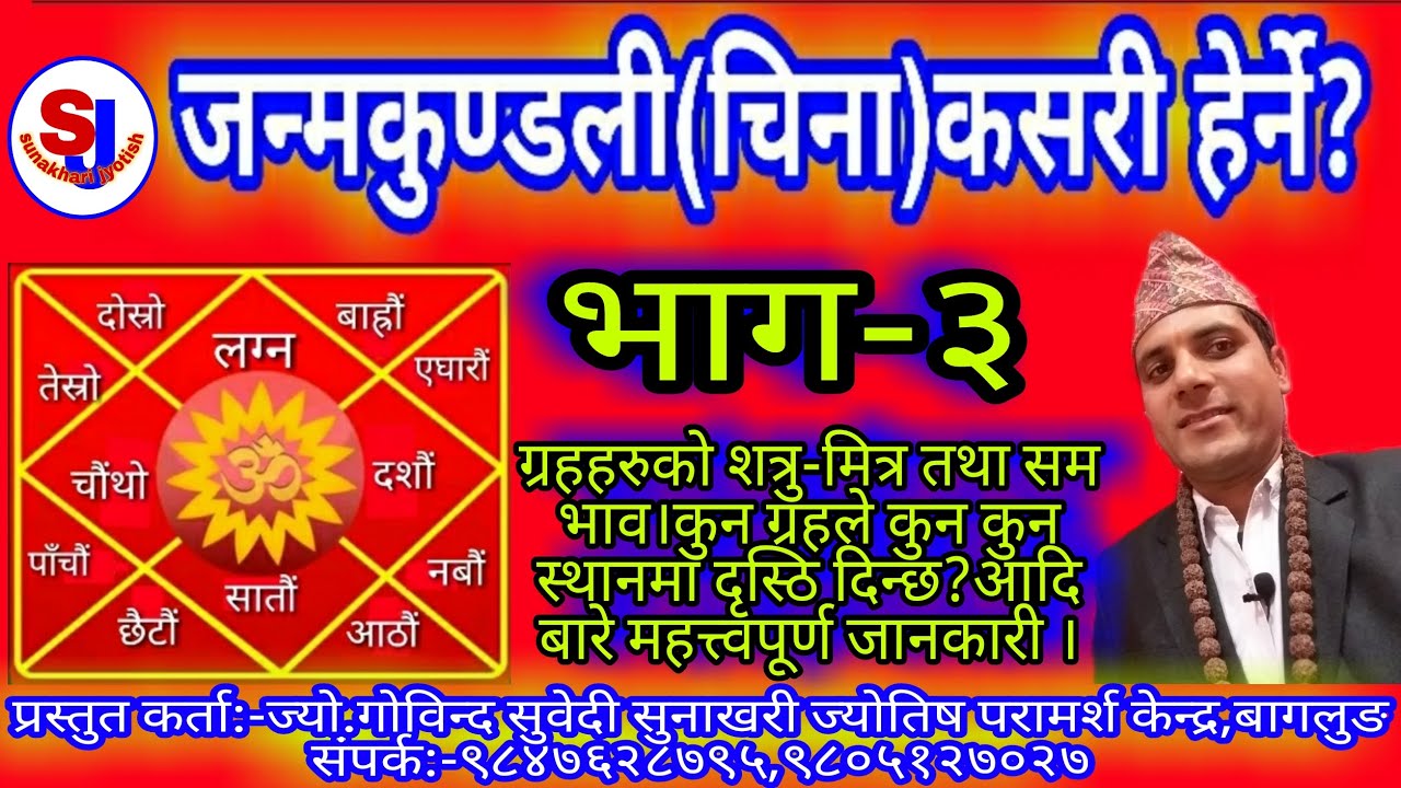 जन्मकुण्डली(चीना)कसरी हेर्ने?भाग-३//How to read birth-chat?part-3