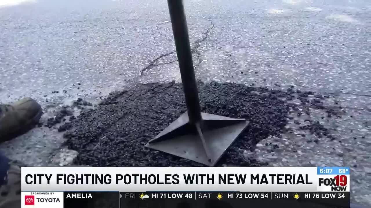Cincinnati gets new material to fix potholes as drivers rank road maintenance last in satisfactio...
