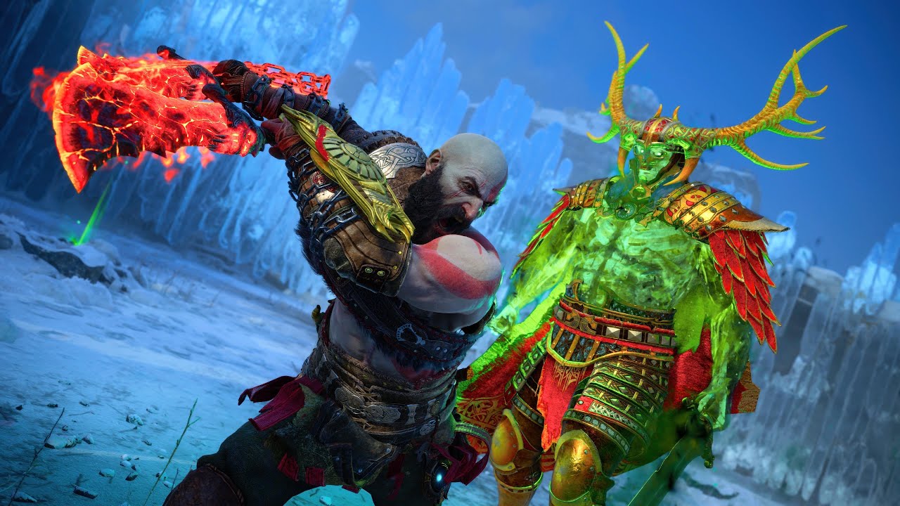 Ω TRUE уровень 1 без улучшений Кратос против короля Хрольфа GMGOW+Ω