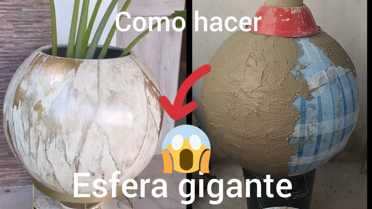 cómo hacer una maceta esfera gigante en cemento