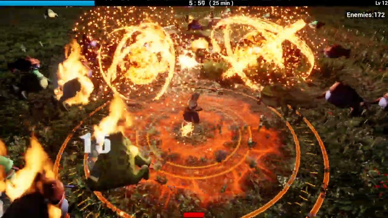 AHA Asset Horde Arena. Gameplay.Dev-made game. No comments. Flower Meadow Night. Swords. Hard.