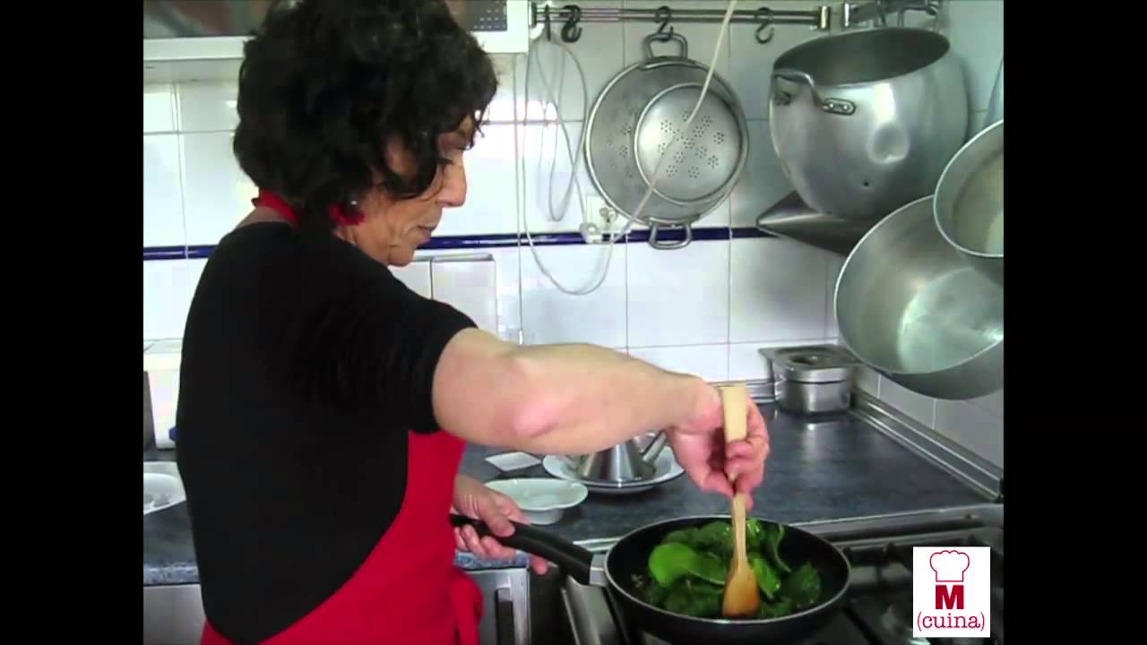 Espinacs amb cansalada i formatge