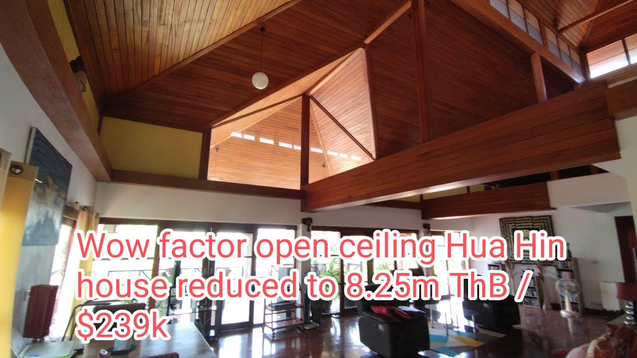 HOT! 🤯Reduced Hua Hin pool villa with exquisite wooden open ceiling, 8.25m THB 