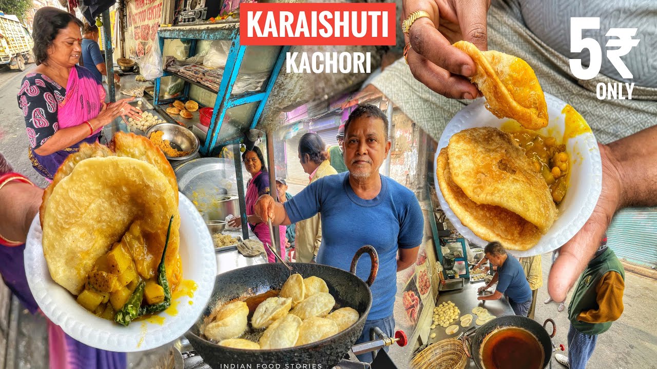 5₹ Breakfast In KOLKATA | Karaishuti Kachori With 2 Sabji | Shyam Ji Kachori | @IndianFoodStories1 