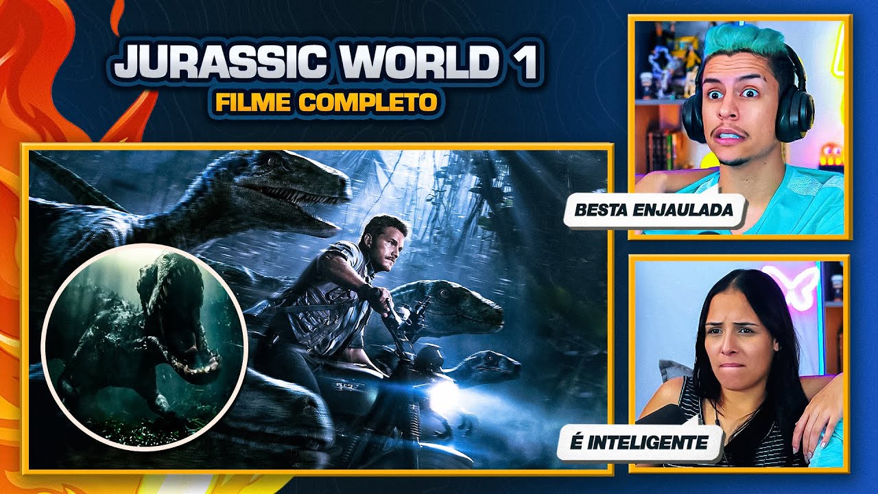CRIARAM UM DINOSSAURO MONSTRUOSO | Jurassic World 1 | FILME COMPLETO ✅| [Casal Jounin React] 🔥