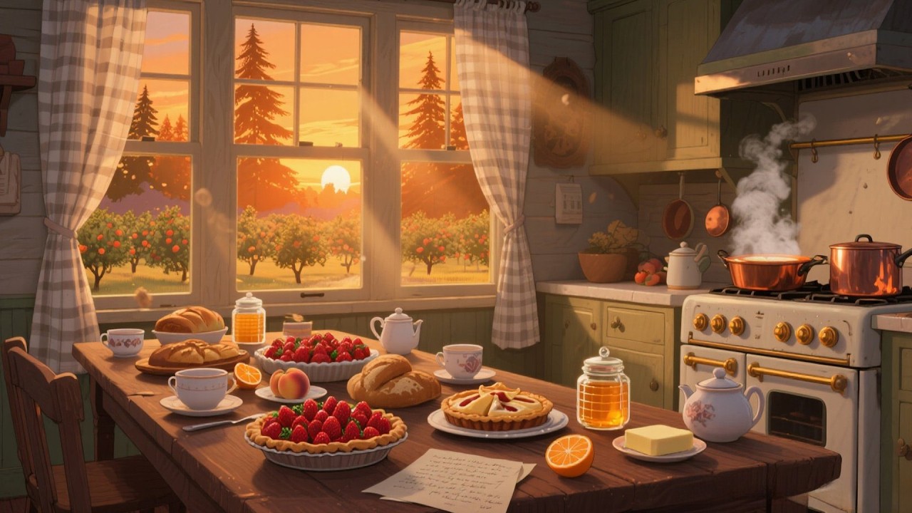 A Rustic 1930s Kitchen at Sunset &mdash; Another Room of Vintage Jazz Where Quiet Evenings Taste Like Home