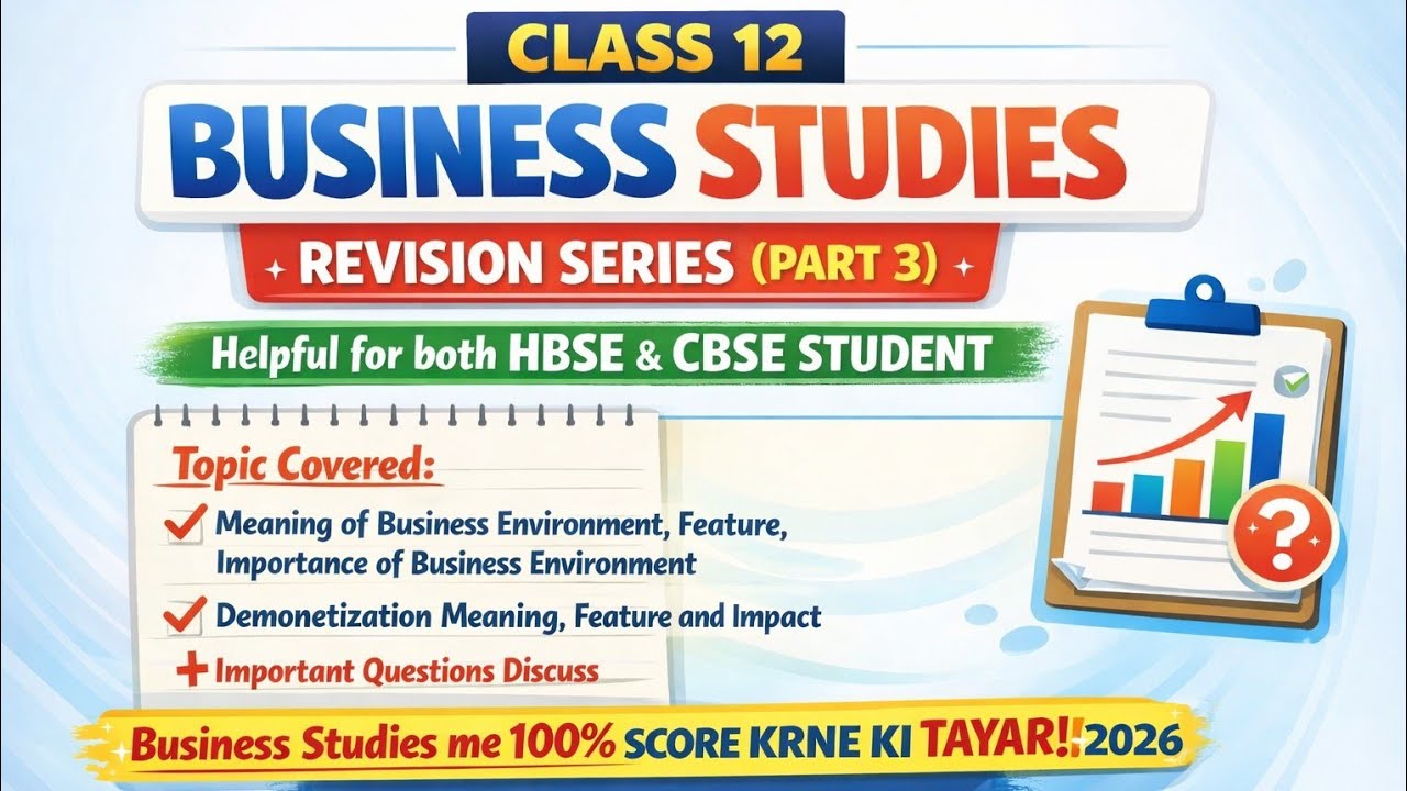 Class 12 Business Studies | Business Environment & Demonetization | Revision series (part 3)