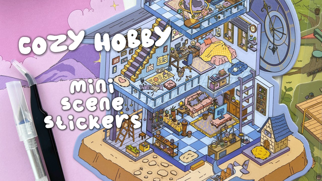 3D Miniature Sticker Scene ✿ [ASMR] DIY Cute Scene Stickers ✿ Cozy Hobbies