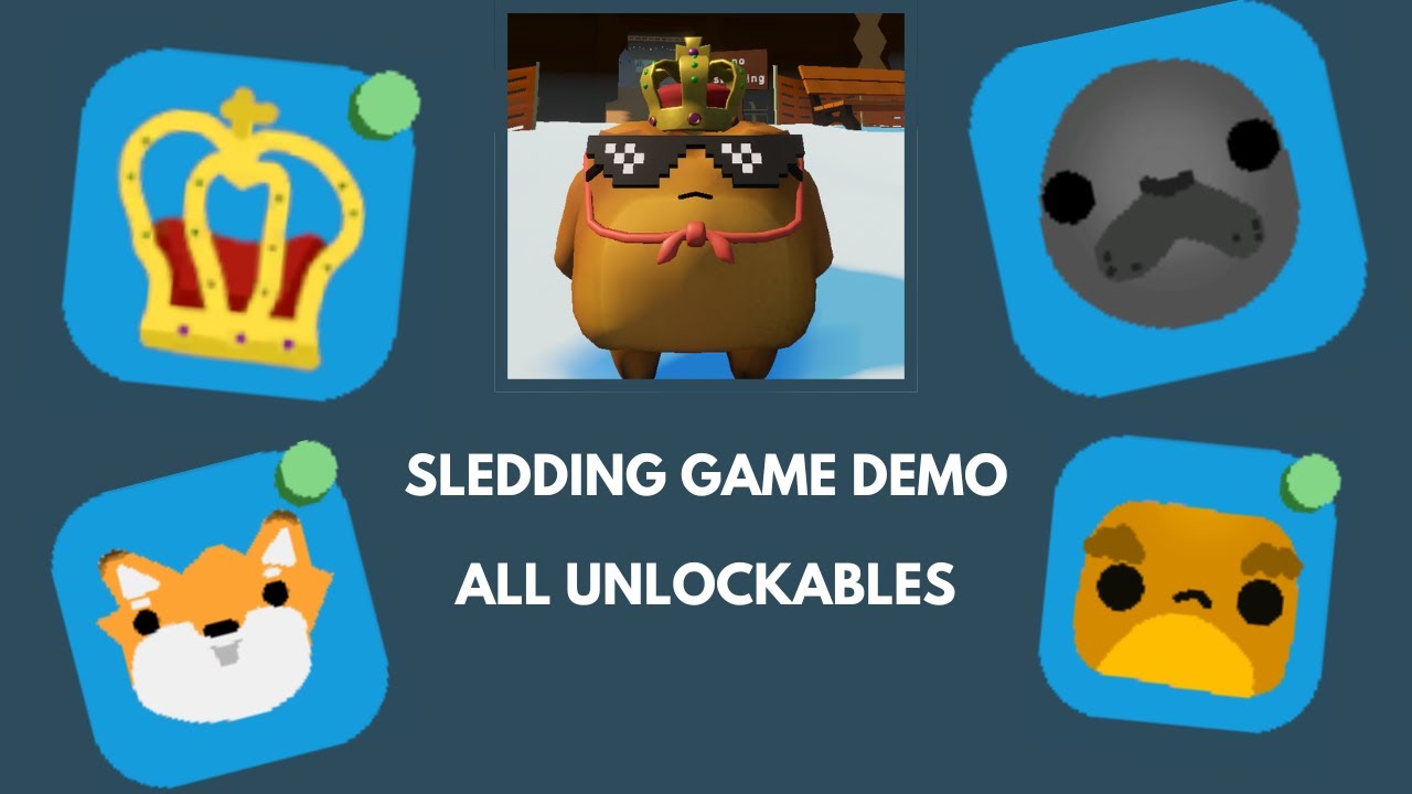 Sledding Game Demo ALL CHARACTERS/SECRETS GUIDE