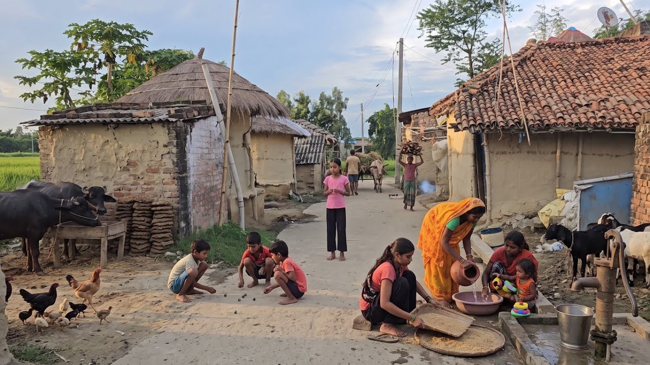 Traditional Indian village Huts | Rural life and people activities