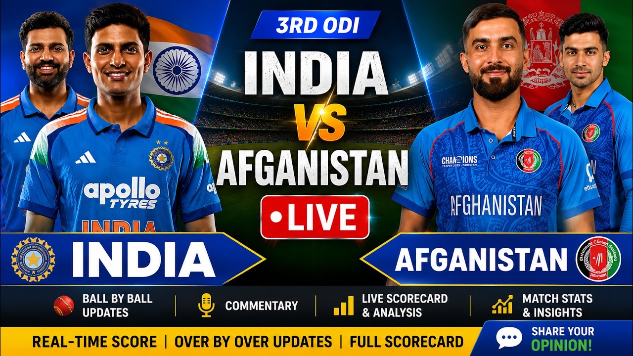 India vs Afghanistan Live Cricket Score | 3rd ODI | Ball by Ball Scorecard | Commentary