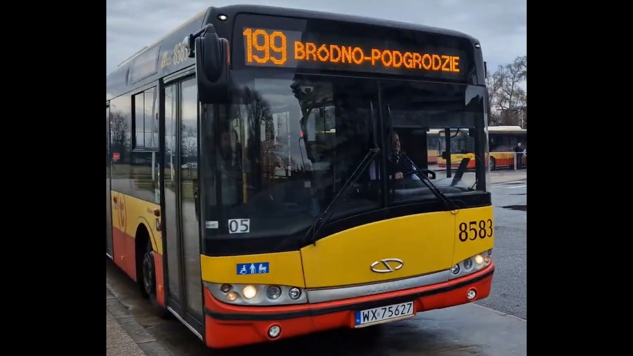 MZA Warszawa: Solaris Urbino 18 III #8583 Linia 199 Cała trasa + Miły kierowca