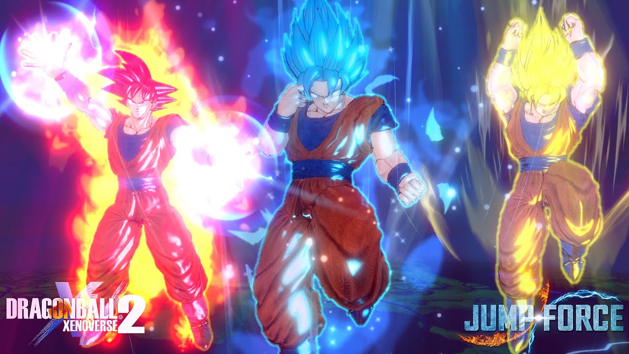 Best Goku All Custom Transformations (SSJ-SSG-SSB) Epic Skills - Dragon Ball XV2 Vs Jump Force