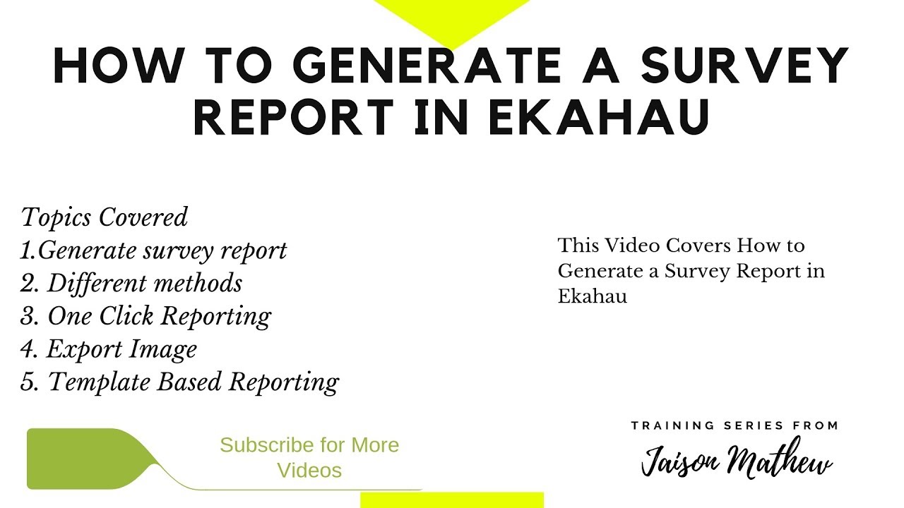 How to Generate a Survey Report in Ekahau