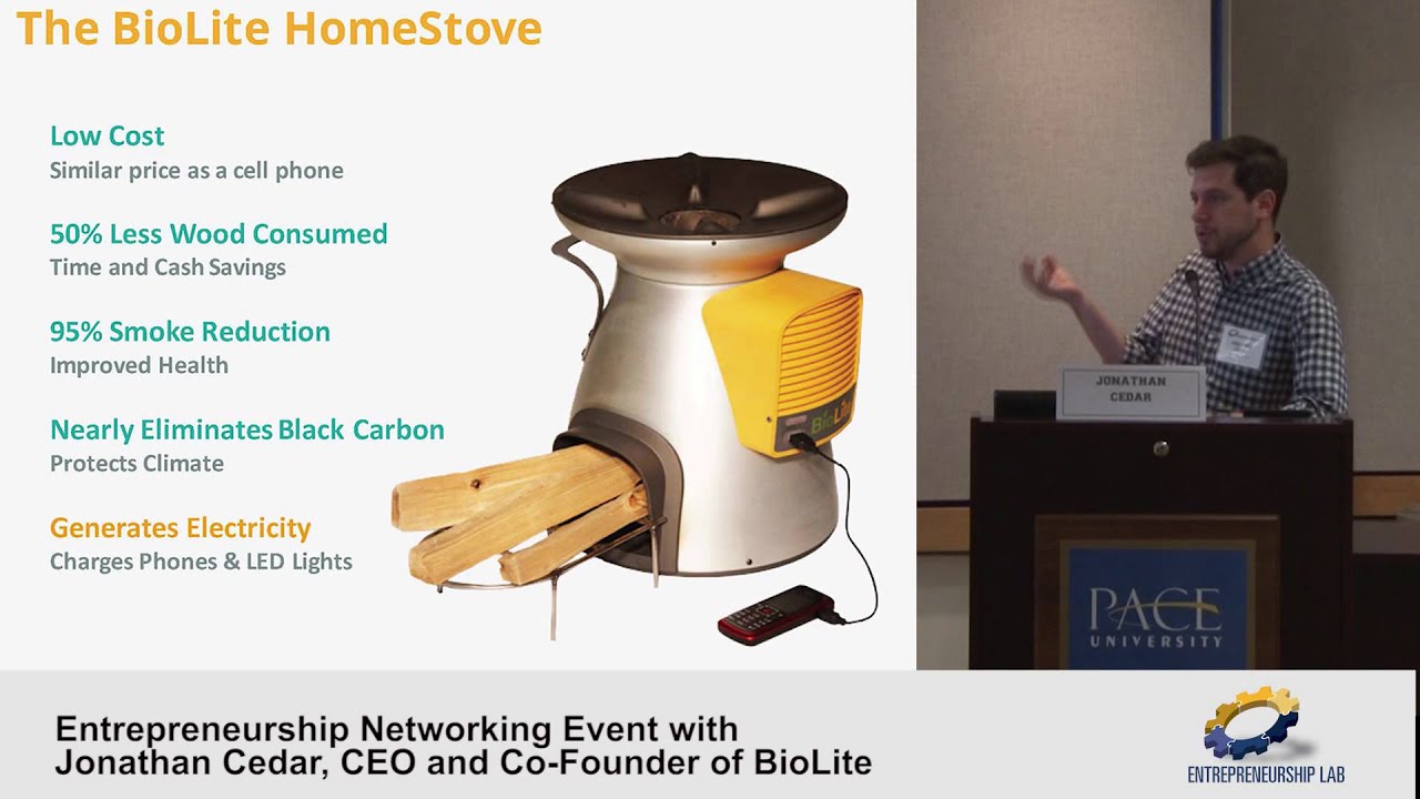 Jonathan Cedar, CEO of BioLite, Speaking on Product Design and Social Entrepreneurship