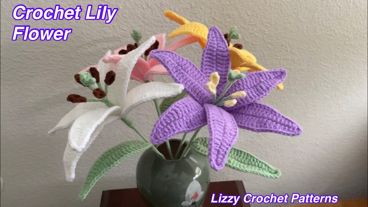 🥰🌸How to Crochet a Lily Flower 🌺step by step🥰