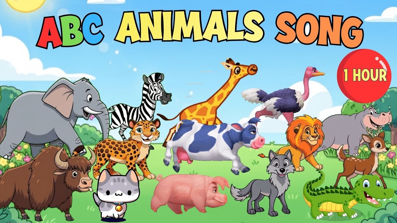 ABC Animals Sounds Song + Alphabet Animals 1 Hour| Learn ABC With Animals Song | Little Kitten Learn
