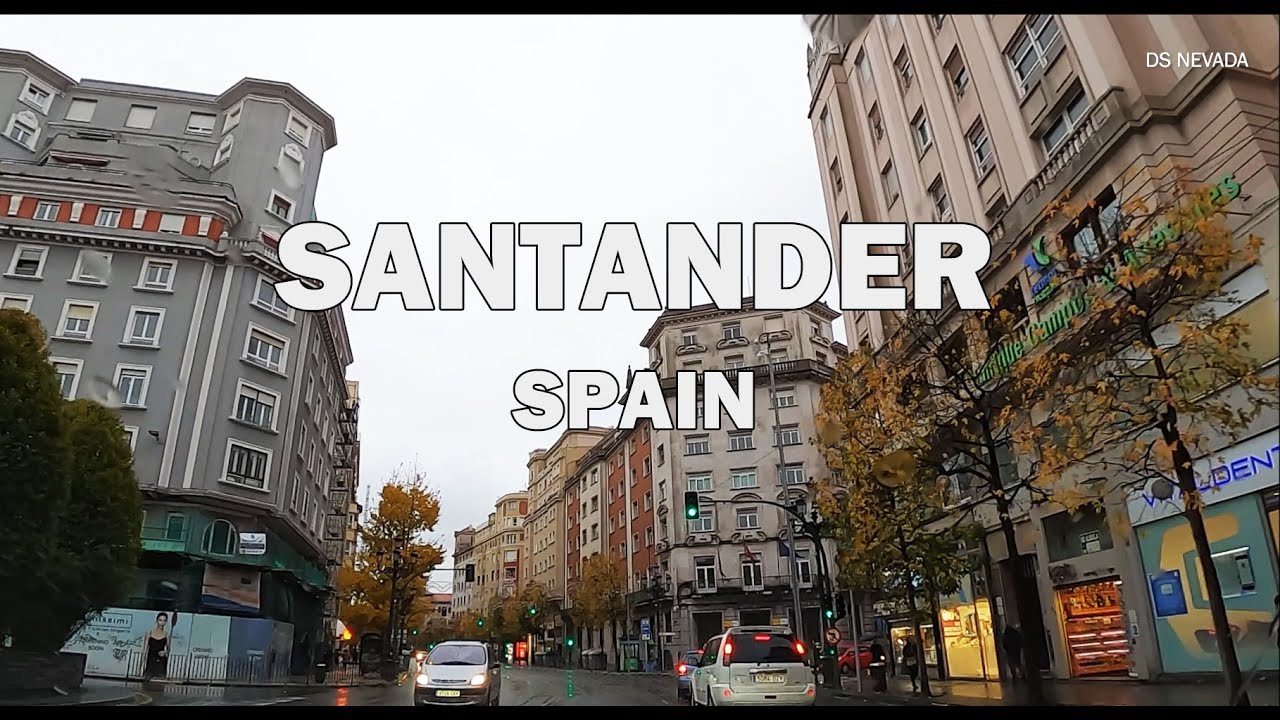 Santander, Spain - Driving in the Rain 4K