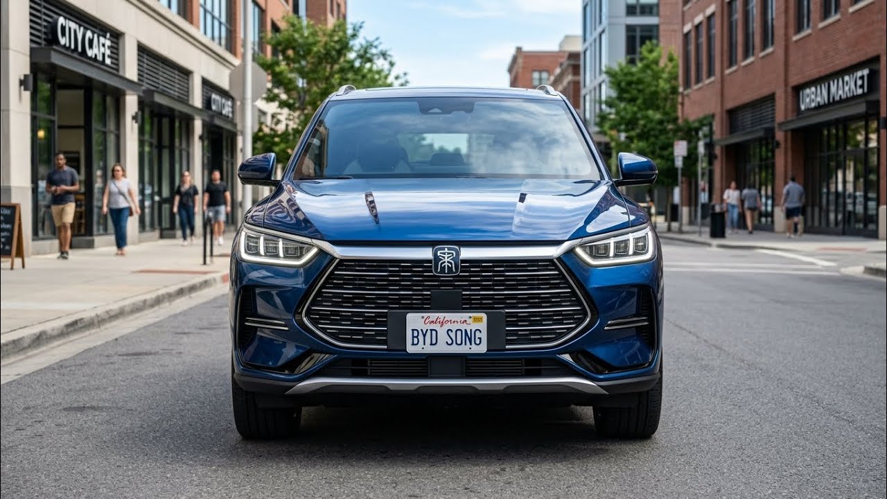 2026 BYD Song Pro Front View in Deep Ocean Blue Metallic | Full Exterior Design USA