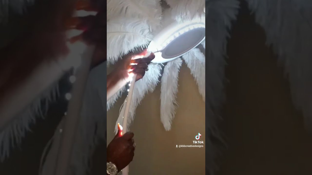 DIY Ostrich feather lamp/palm tree