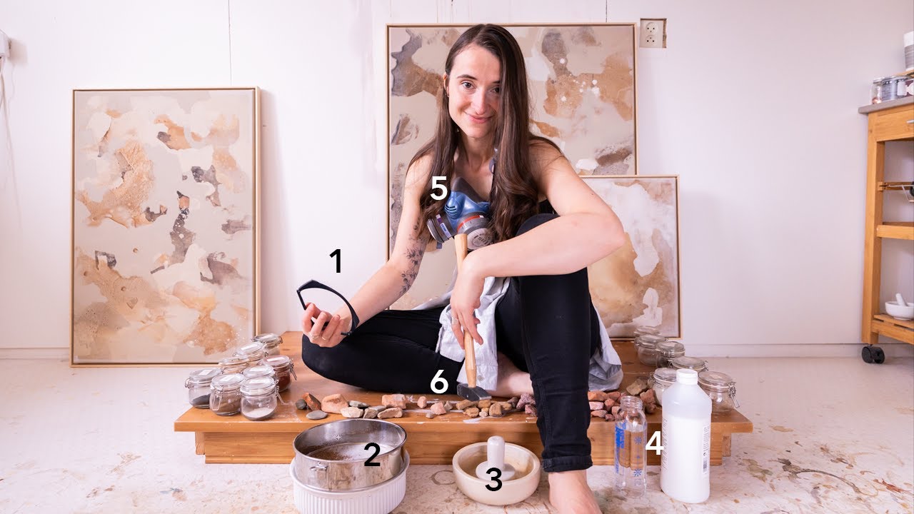 How To Make Natural Paint from Rocks and Dirt | Abstract Earth Painting Tutorial