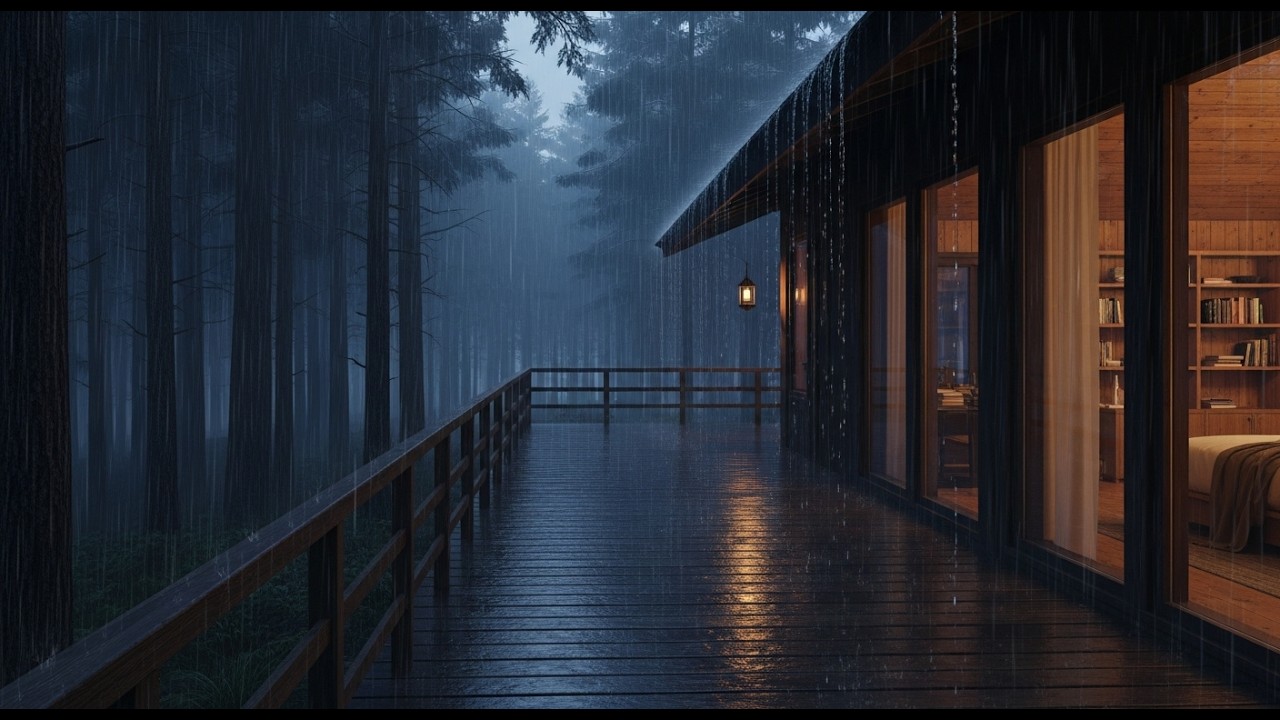 Fall Asleep With The Soothing Sounds Of Rain And Thunder | ASMR, Study, Relax with Rain Sounds