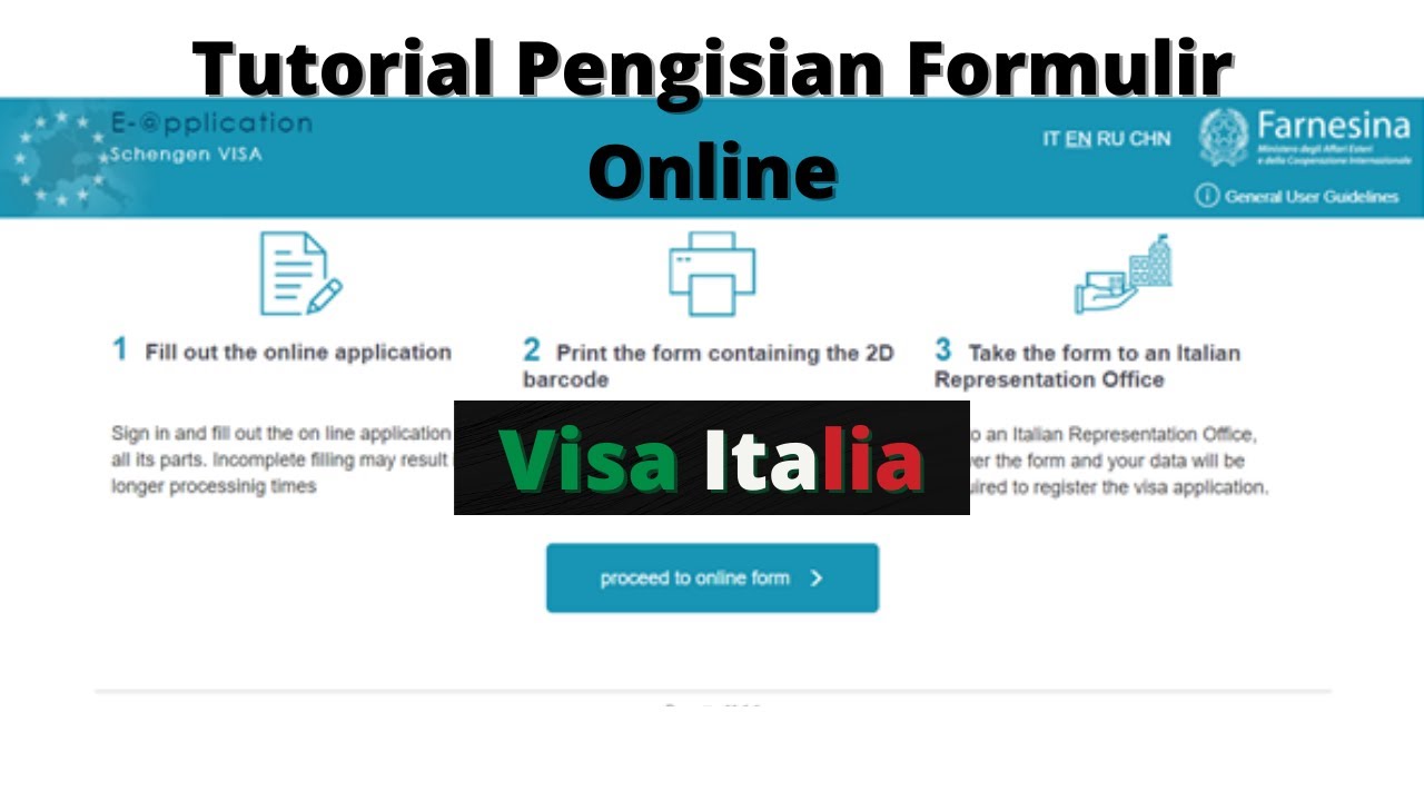 Tutorial Pengisian Formulir Online Visa Italia