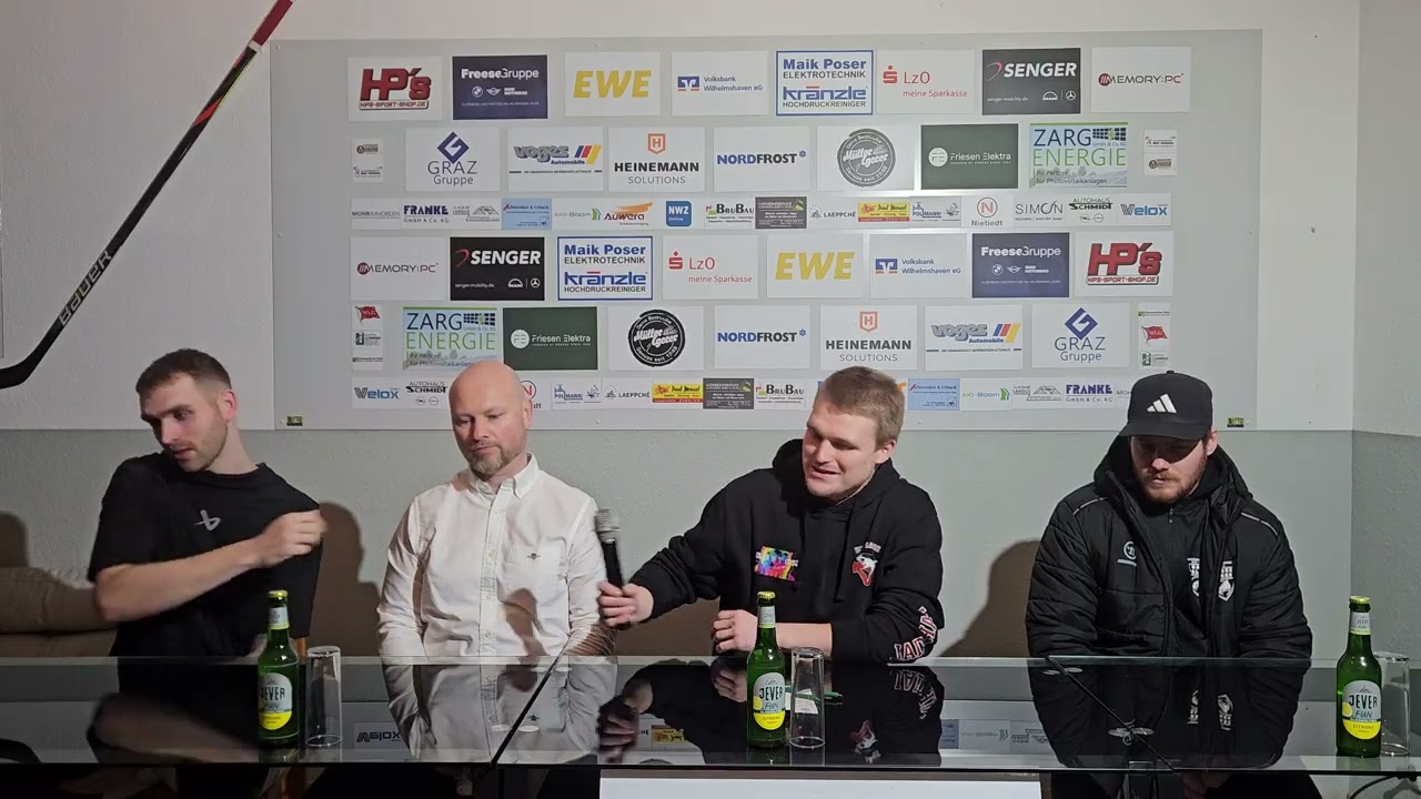 Pressekonferenz nach dem Spiel zwischen dem ECW Sande und den Harzer Falken am 04.01.2026.