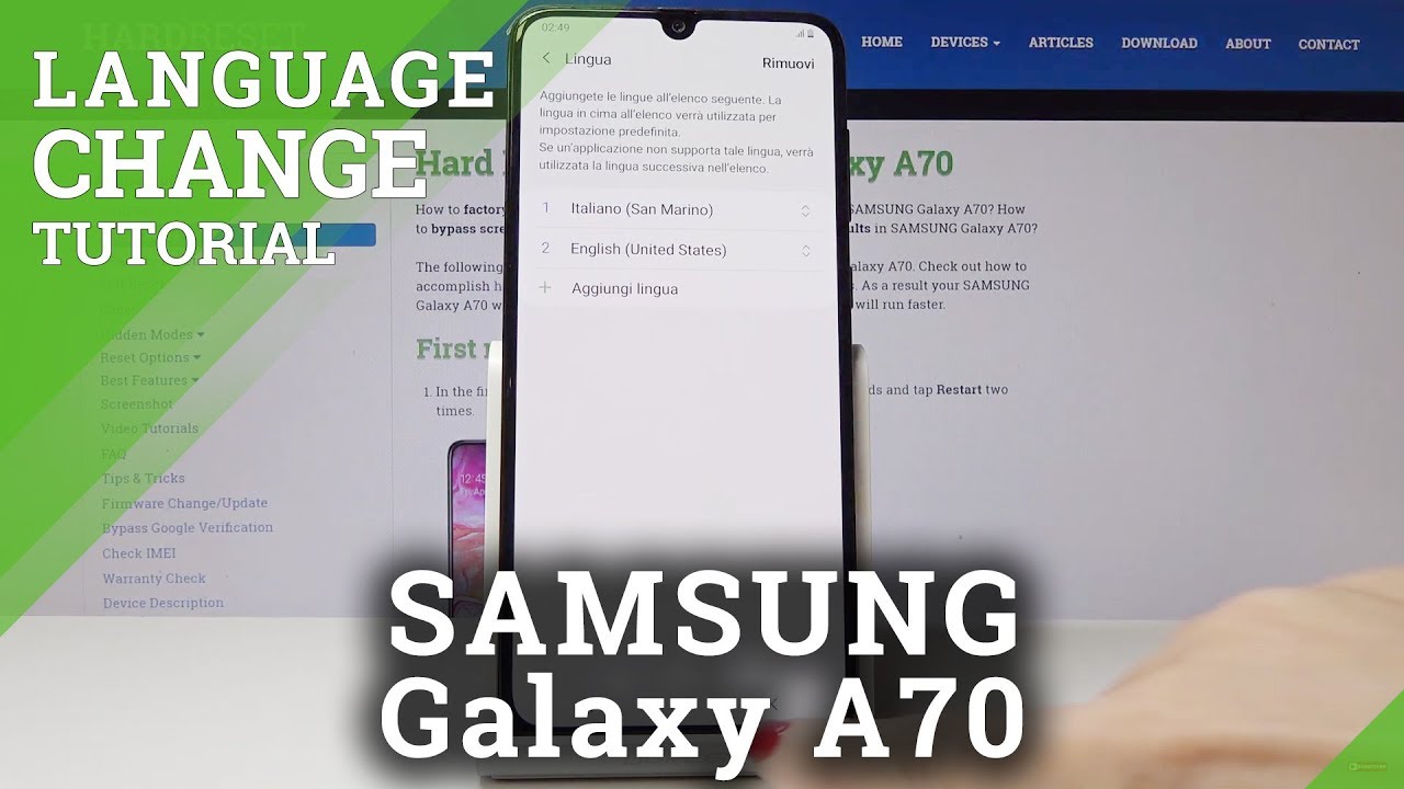 How to Change System Language of Samsung Galaxy A70 - Language Options