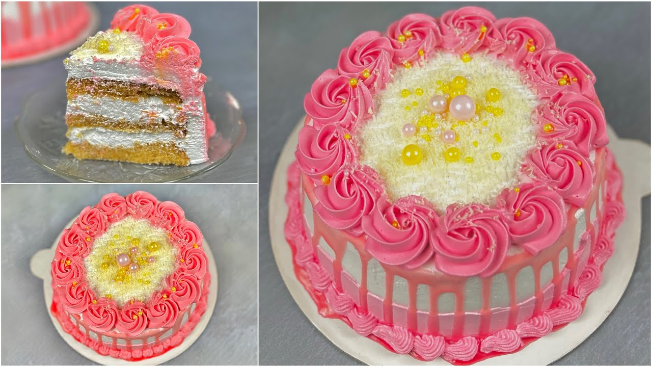 চুলায় তৈরি ২ টি ডিমের কেক তৈরির (A to Z) রেসিপি‼️Vanilla Cake Recipe/ Cake Decoration Ideas/ Cake 