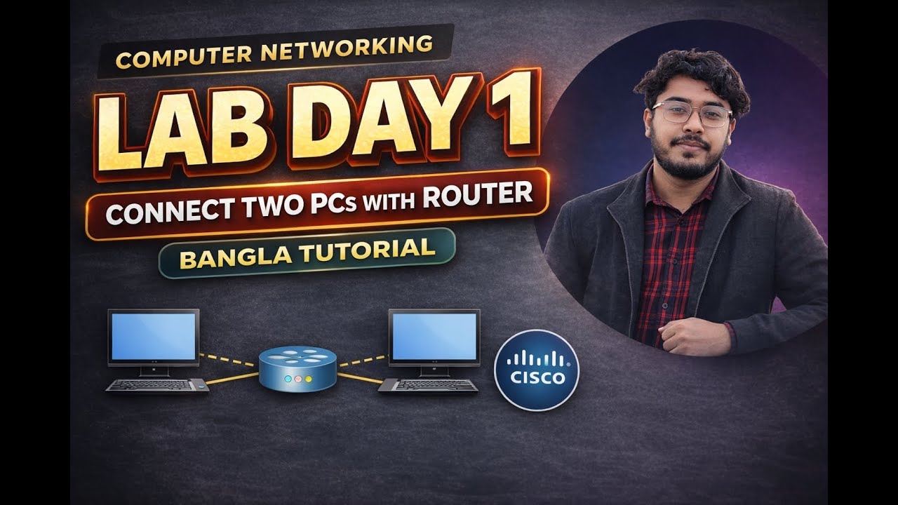 Computer Networking Lab Day 1 | Connect Two PC with a Router | Cisco Packet Tracer | Bangla Tutorial