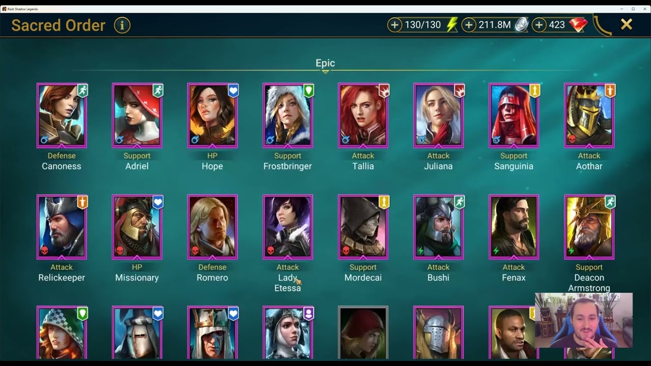 my raid account showcase