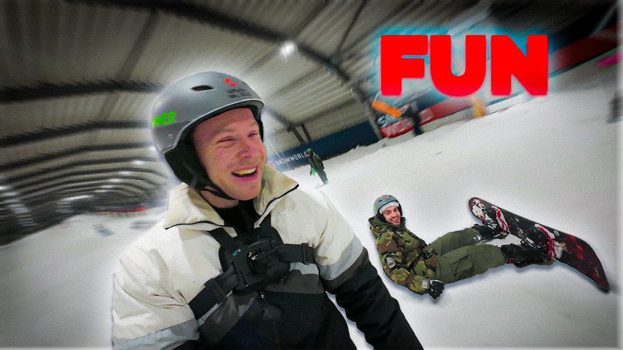 Beginners snowboarding at indoor hall SnowWorld Zoetermeer!