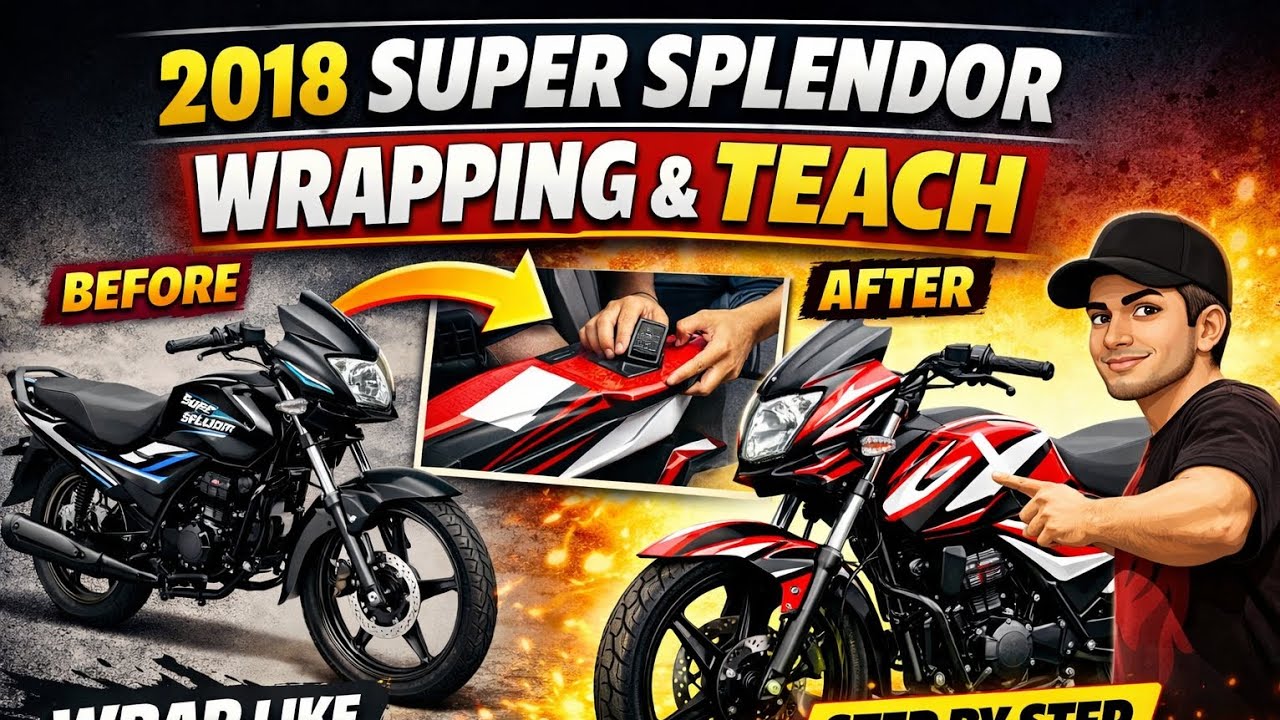 💫⭐❌. 2018 Hero Super Splendor Wrapping Video ❌🔥⭐