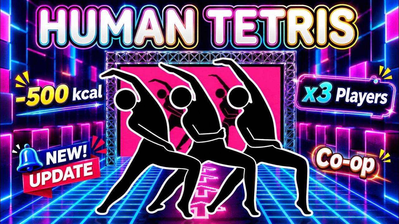 HUMAN TETRIS 3-Player | 🔥 &ndash;500 KCAL | Immersive Interactive Warm Up | Full Body