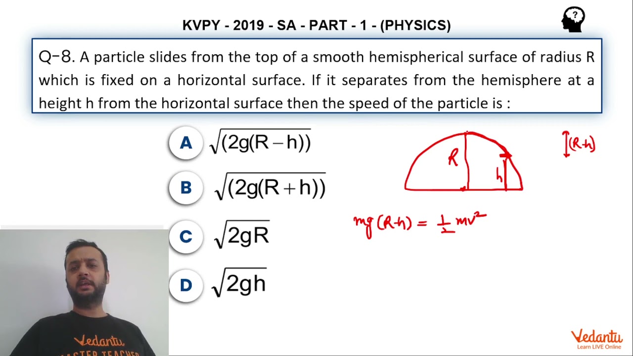 KVPY 2019 Paper Solution | Q.8 | KVPY Physics Part 1 | SA Stream | Class 11 | KVPY Exam | Vedantu