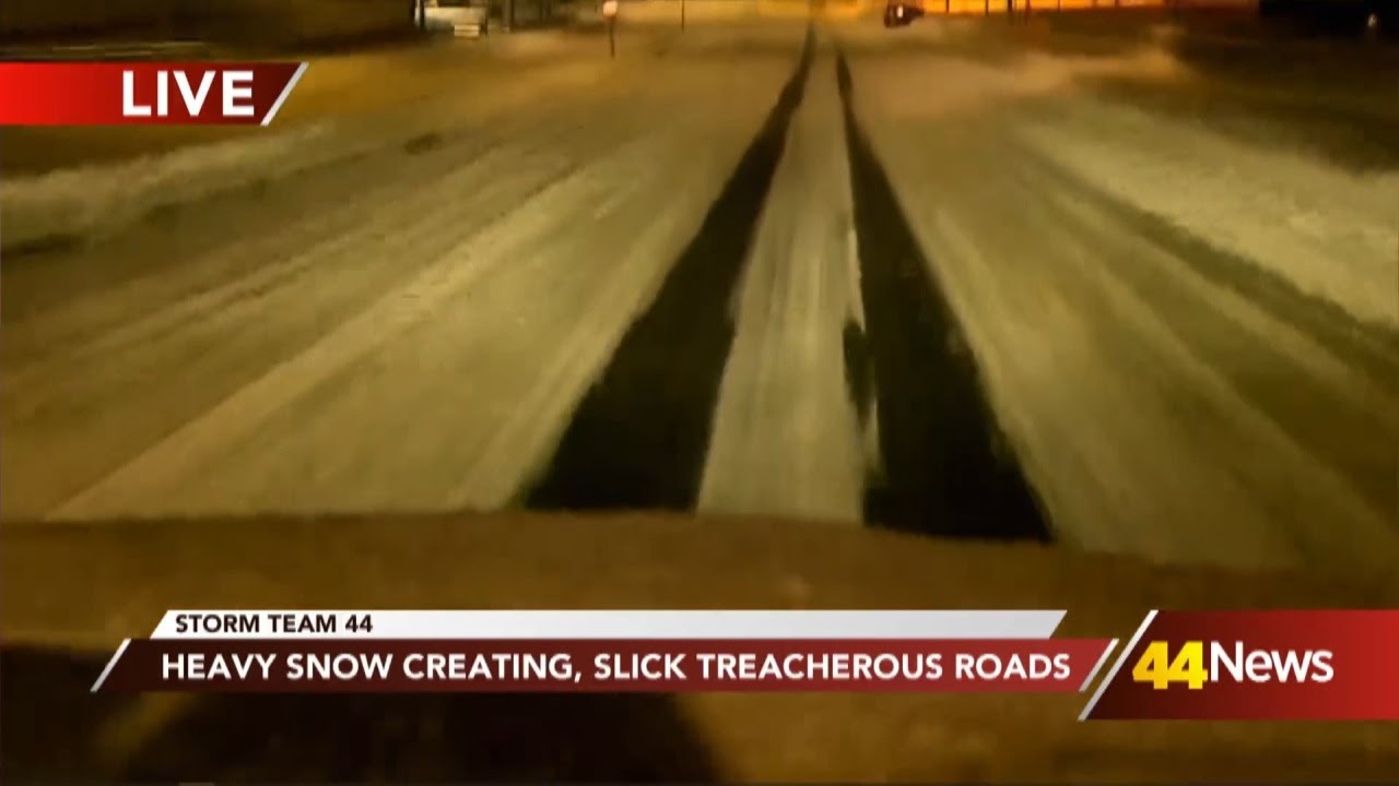 Heavy snow creating slick conditions