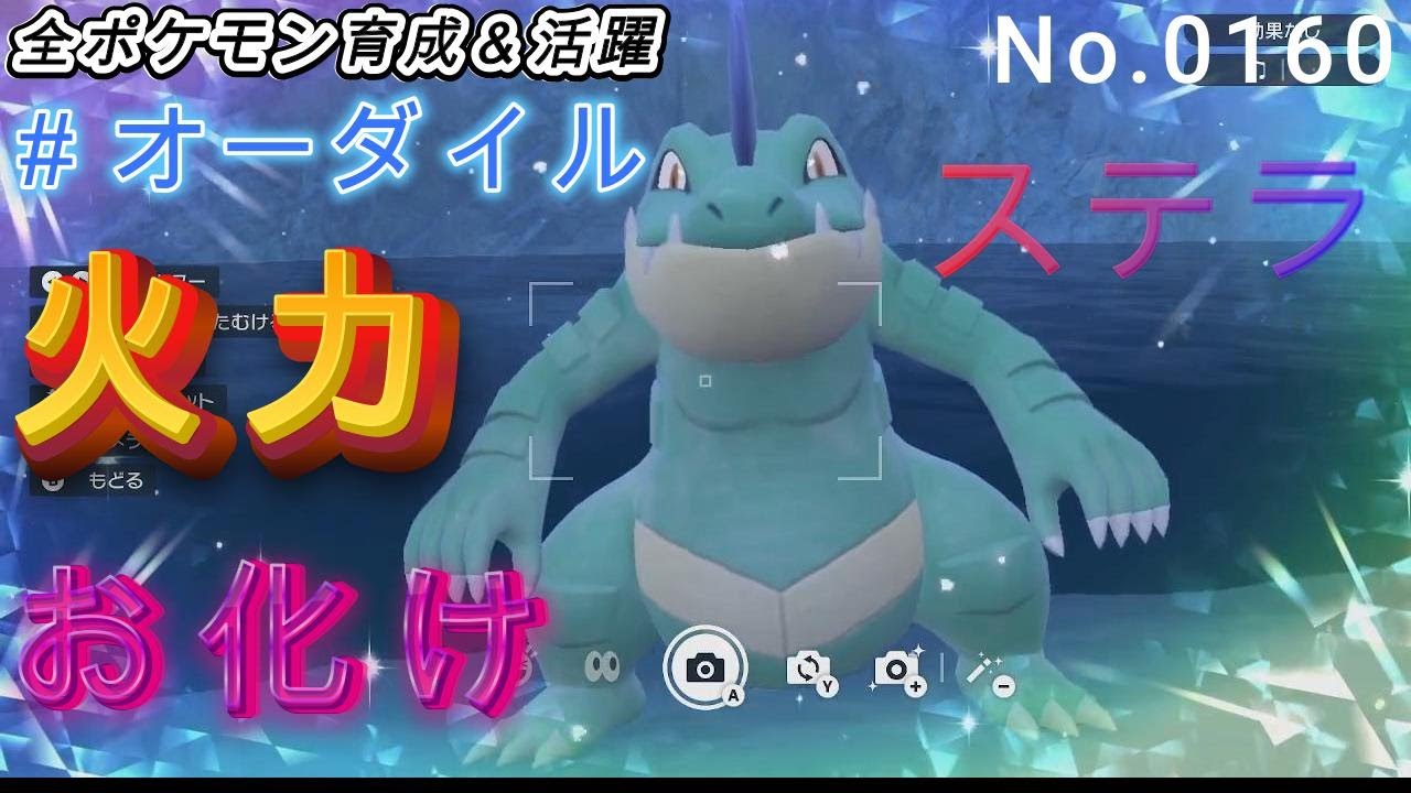 （全ポケ活躍、オーダイル育成論）火力アップ加速器！！ステラ＋ちからずく＋いのちのたまでワンパンする！！