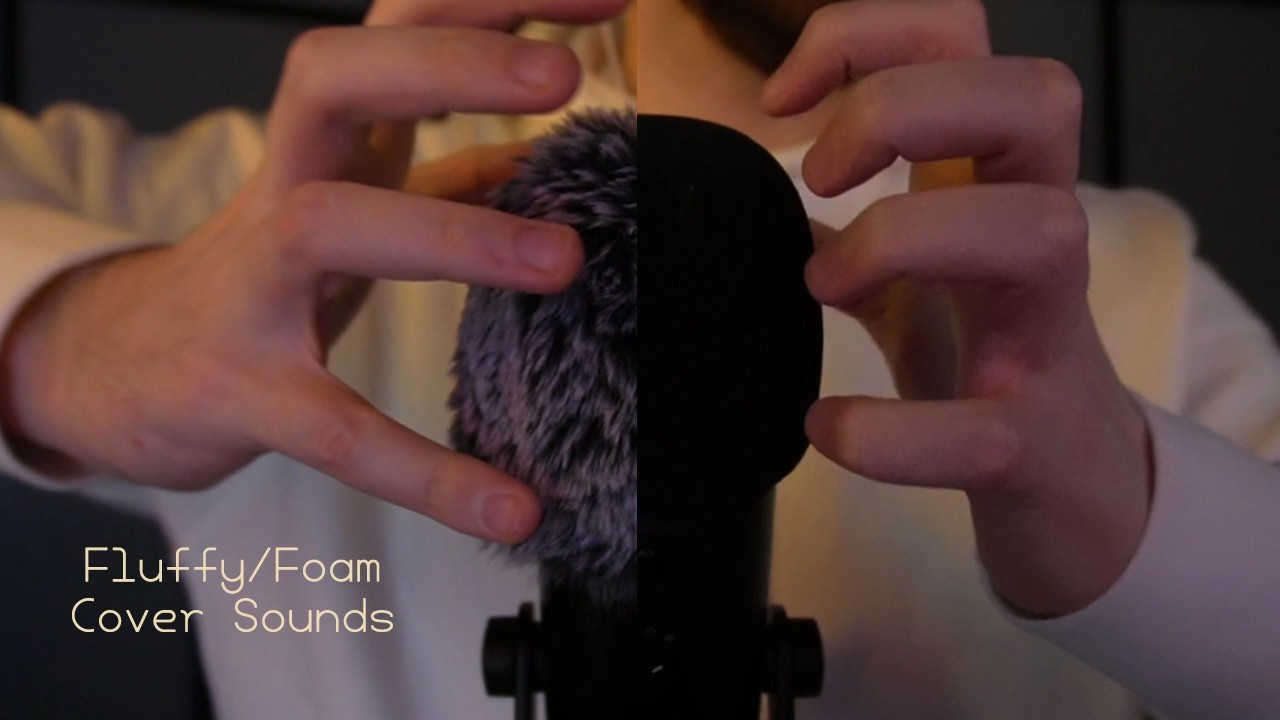 ASMR Fluffy vs Foam Mic Covers Sounds (Waves, Scratching, No Talking)