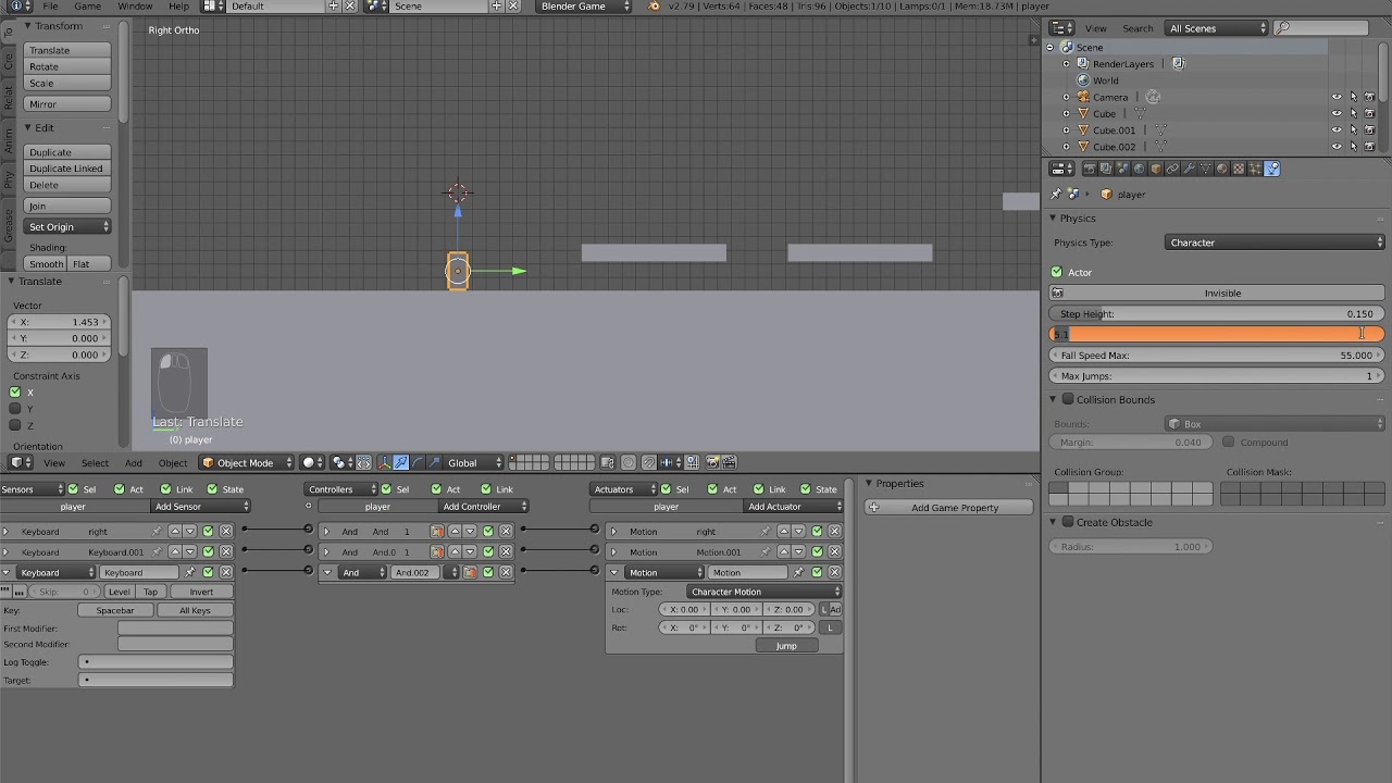 Blender game engine - 2D game tutorial